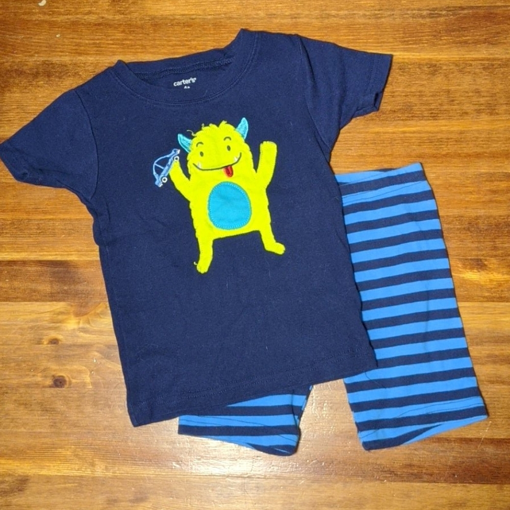 Carter's monster short sleeve pajamas